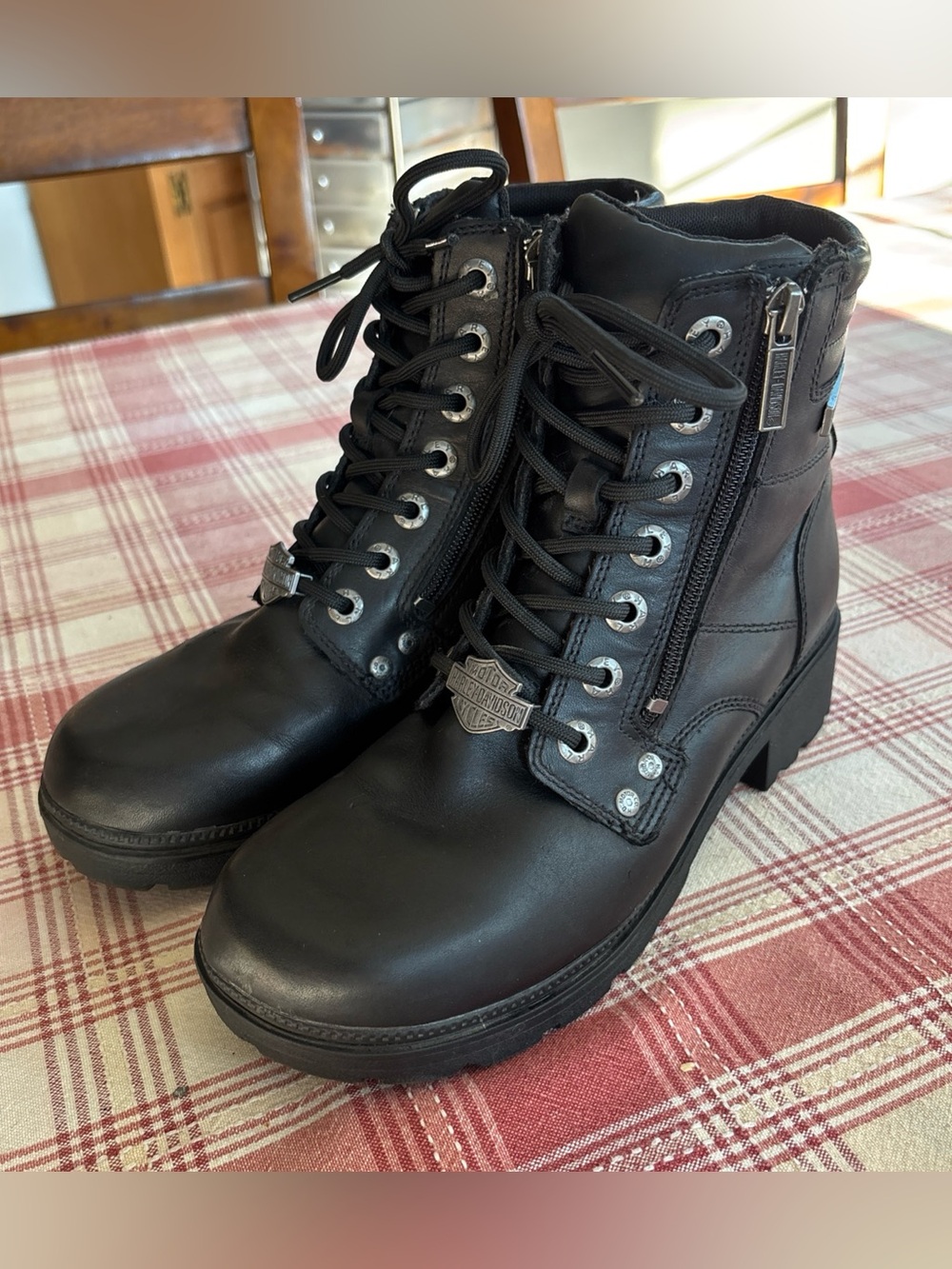 Harley-Davidson Inman Mills Women's Boot Sz 8.5 Leather Combat Boots